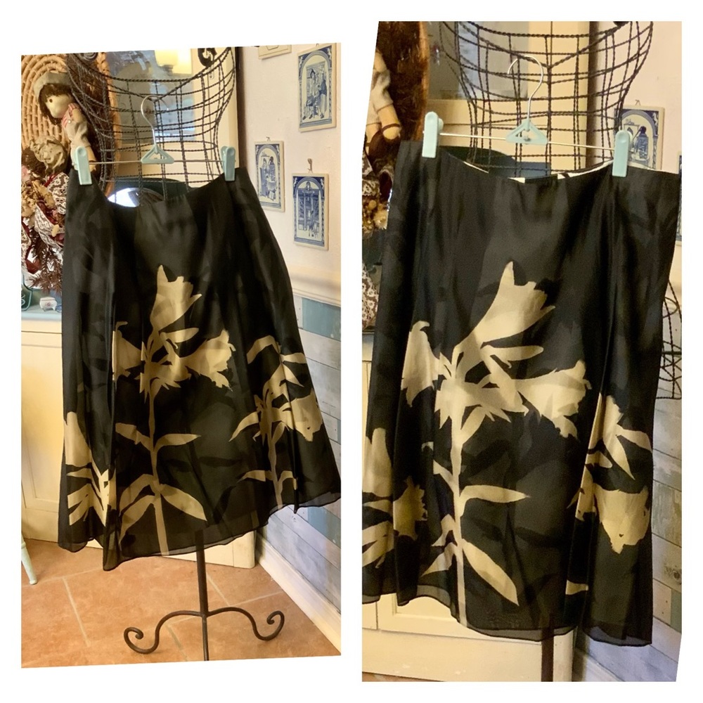 Skirt 100% Silk Talbots Collection Size Med